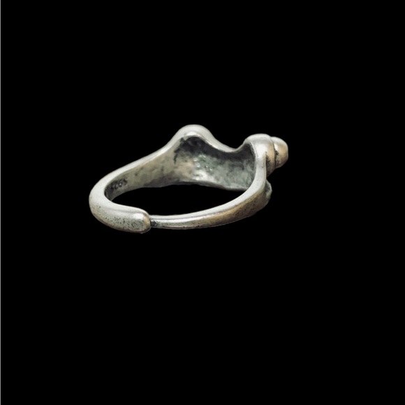 925 Sterling Silver Rustic Fashion Adjustable Frog Ring - Picture 4 of 5